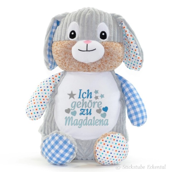 Stofftier Hase bestickt mit Namen